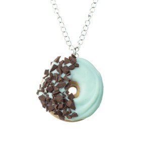 Wisiorek miętowy donut z czekoladą