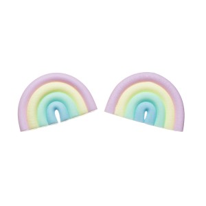 Pastelowa tęcza kolczyki wkrętki