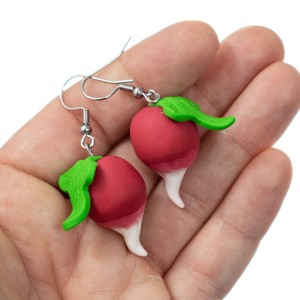 Rzodkiewki - kolczyki wiszące lub klipsy